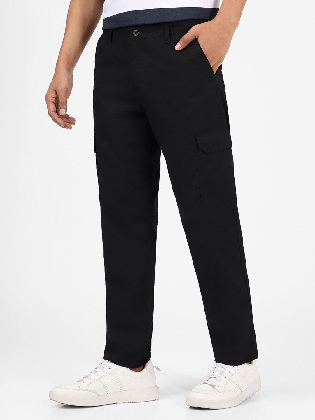 Urbano Fashion Men Mid-Rise Pure Cotton Cargo Trousers