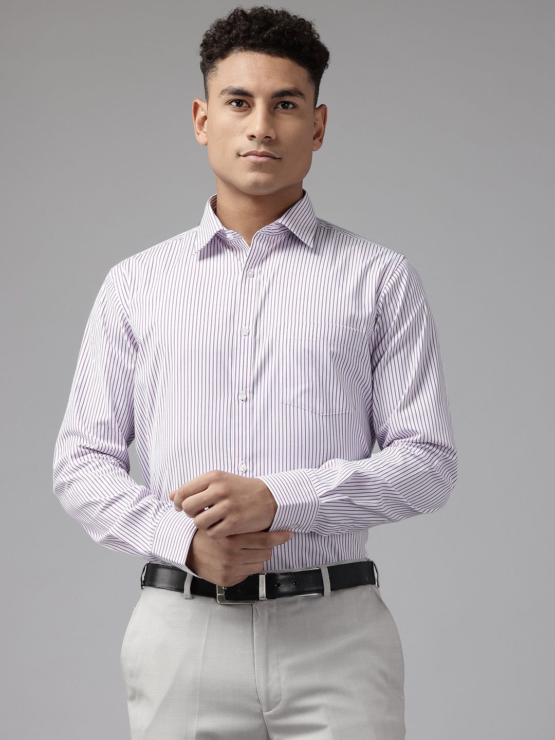 Park Avenue Slim Fit Striped Formal Shirt