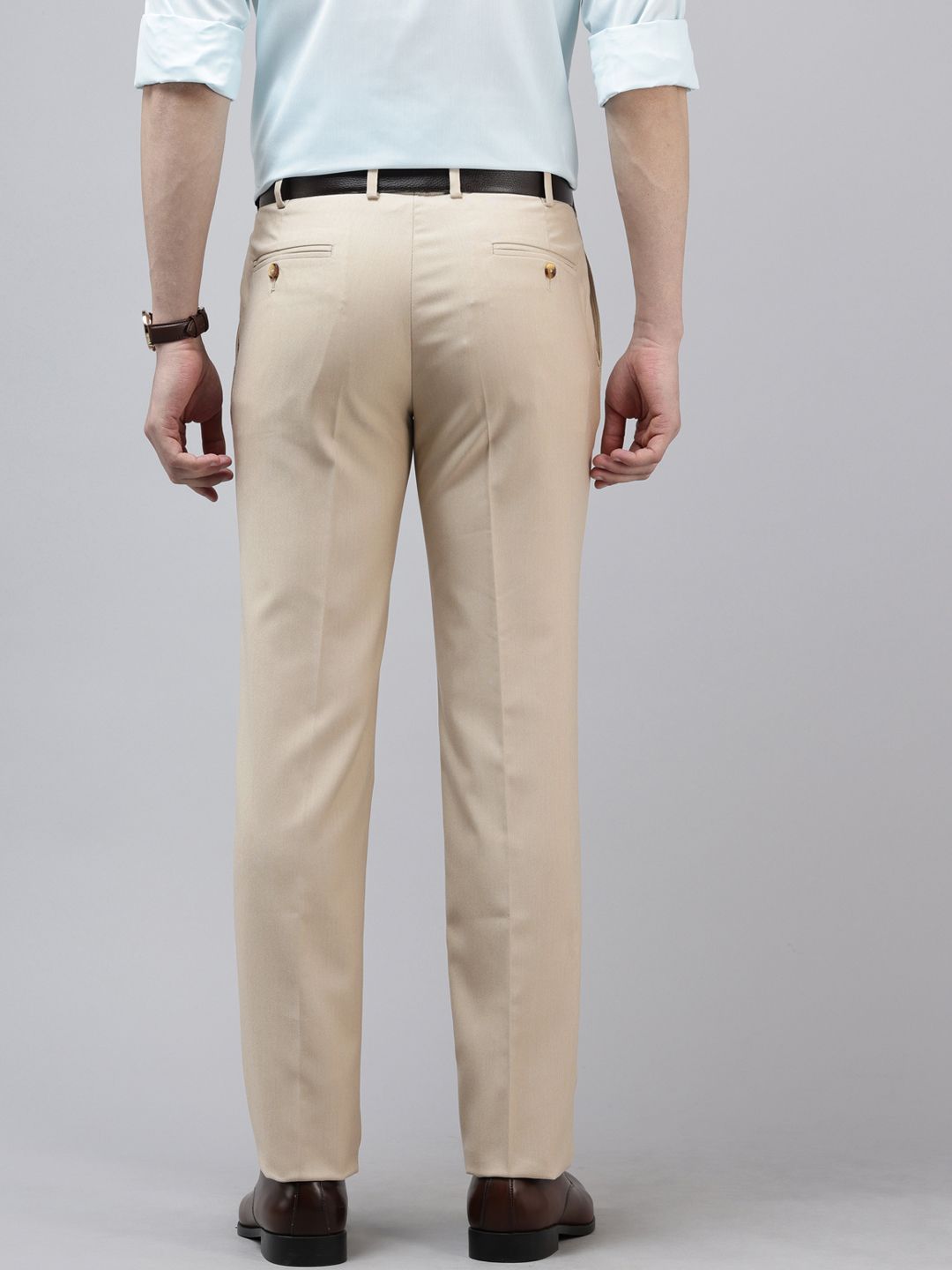 Park Avenue Men Textured Slim Fit Formal Trousers