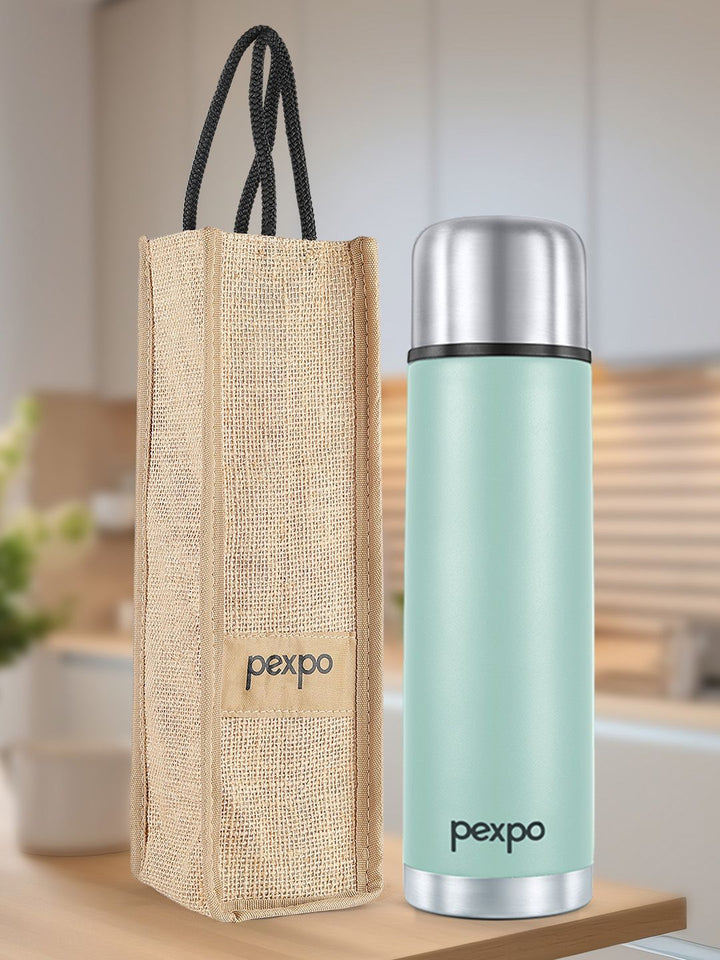 Pexpo Flamingo Sea Green ISI Certified Thermosteel Hot & Cold Flask Water Bottle 1000ml