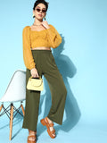 Berrylush Mustard Solid Once Upon a Sleeve Top