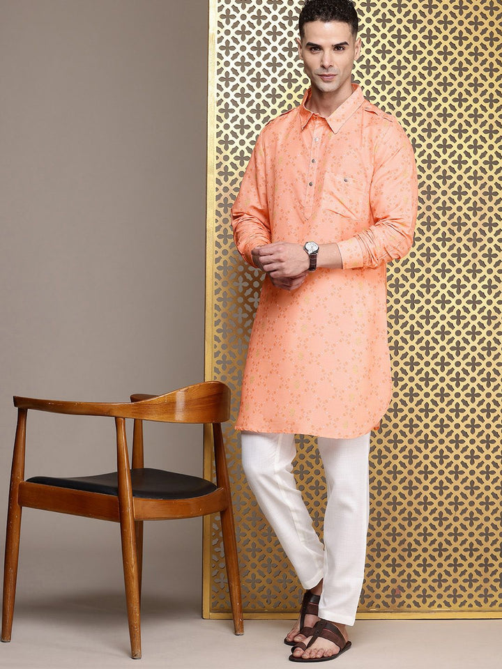House of Pataudi Floral Printed Pathani Jashn Kurta