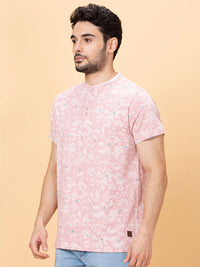 Being Human Floral Printed Henley Neck T-shirt