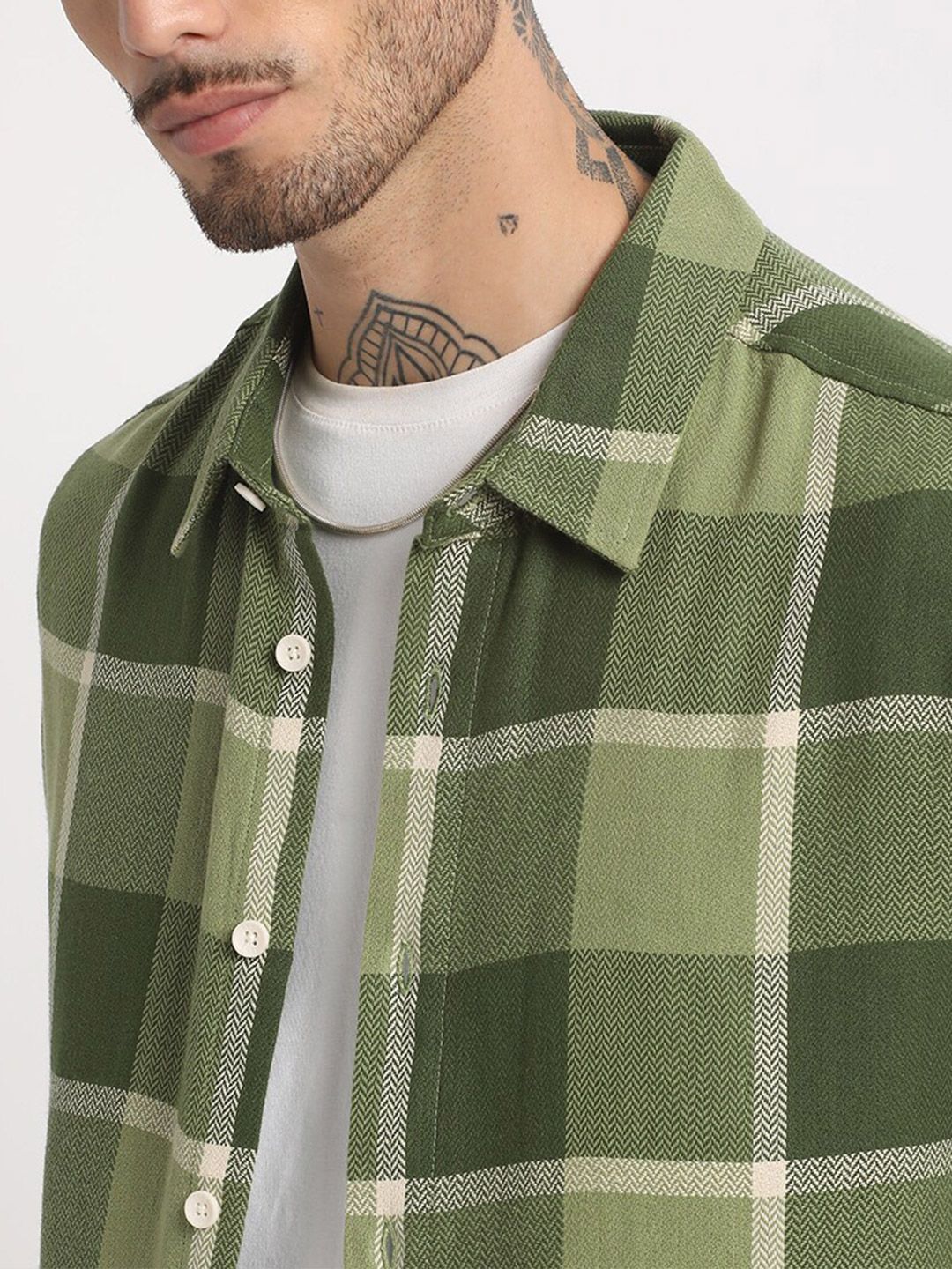 THE BEAR HOUSE Tartan Checked Flannel Casual Pure Cotton Shirt