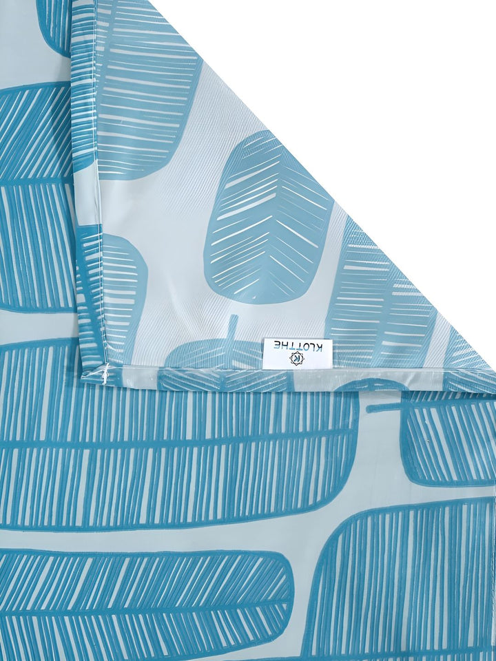 KLOTTHE Turquoise Blue Geometric Cotton 300 TC King Cadar Halus dengan 2 Sarung Bantal-98 x 89 inci