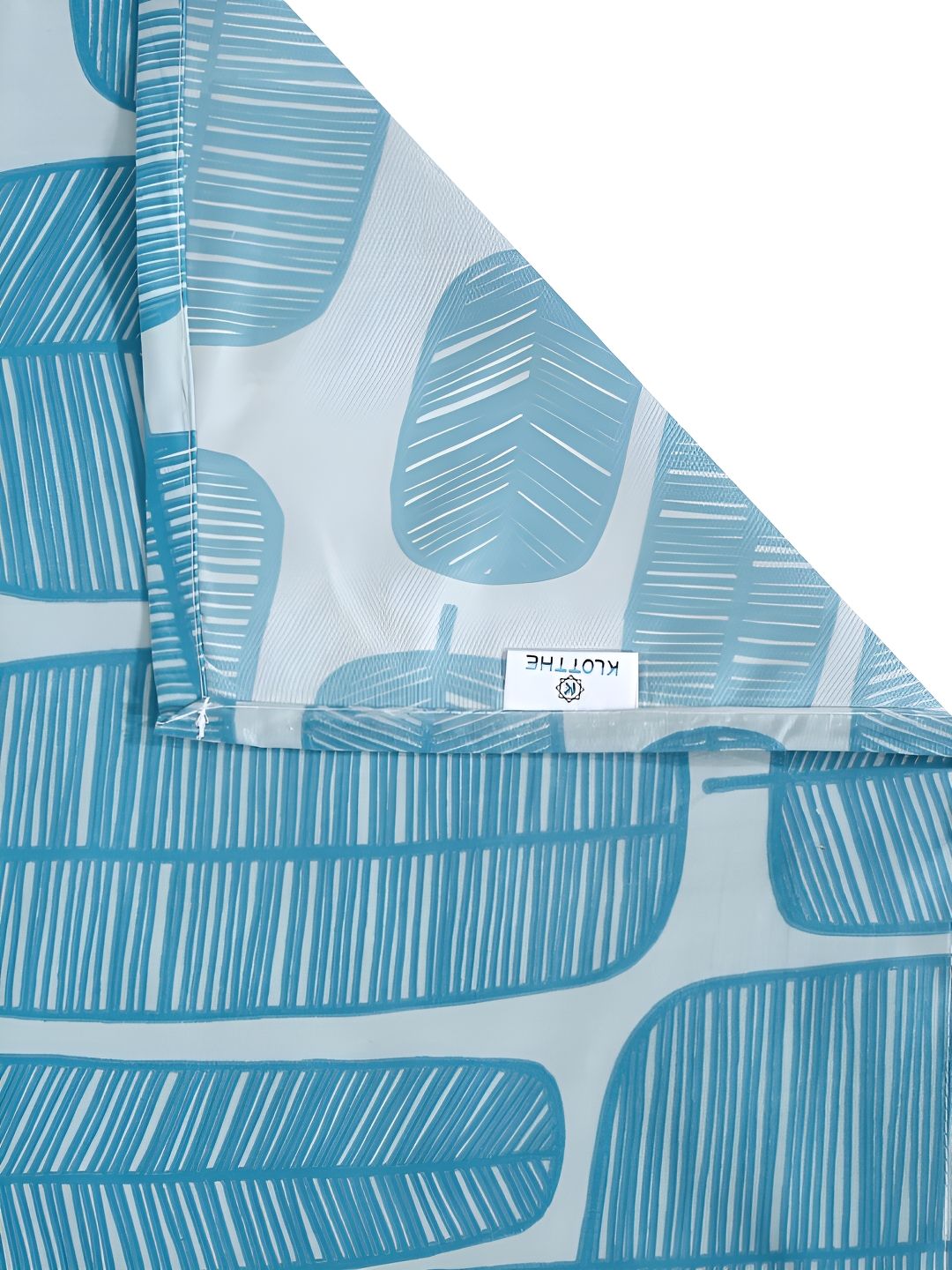 KLOTTHE Turquoise Blue Geometric Cotton 300 TC King Cadar Halus dengan 2 Sarung Bantal-98 x 89 inci
