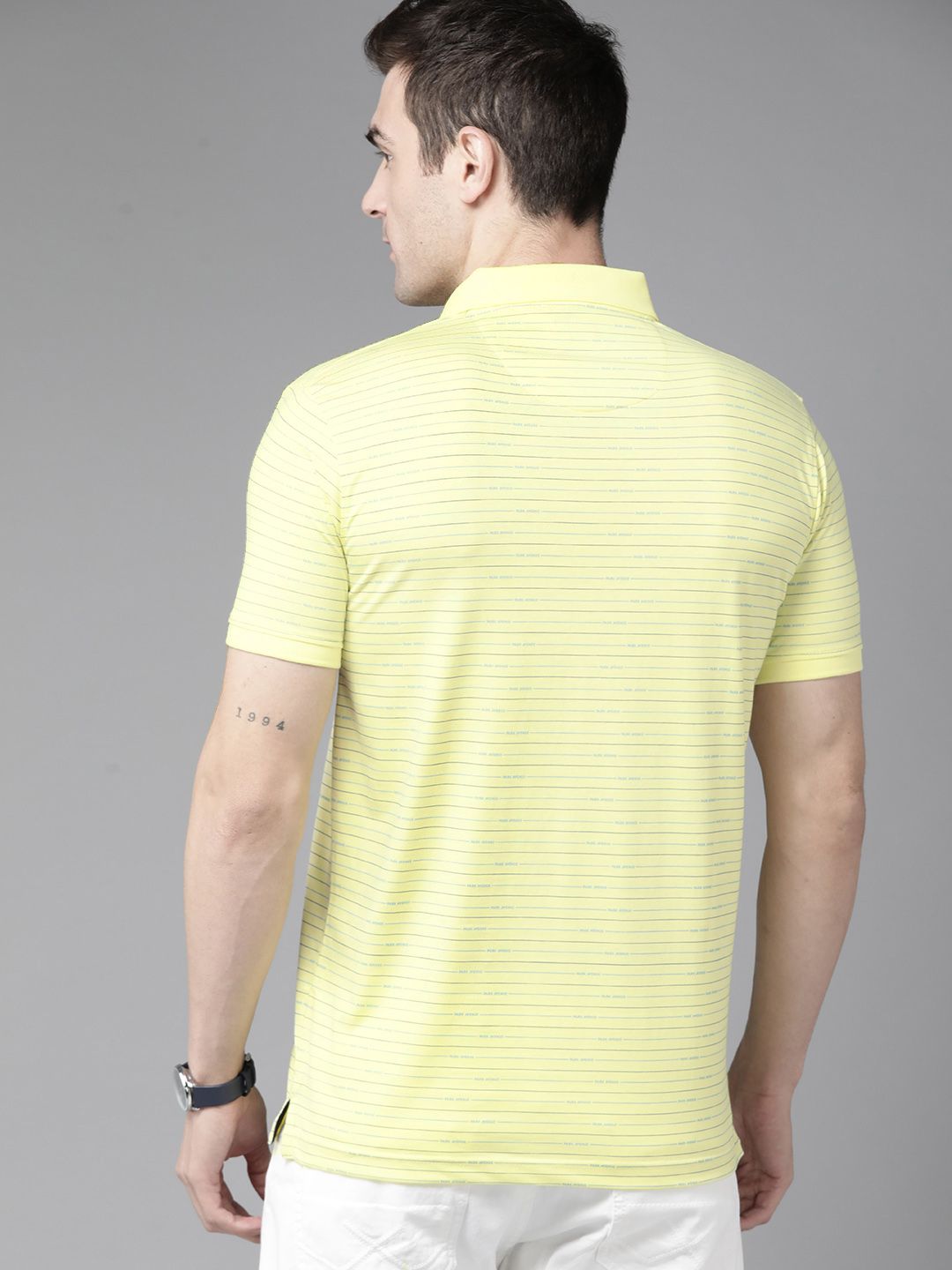Park Avenue Striped Polo Collar Slim Fit T-shirt