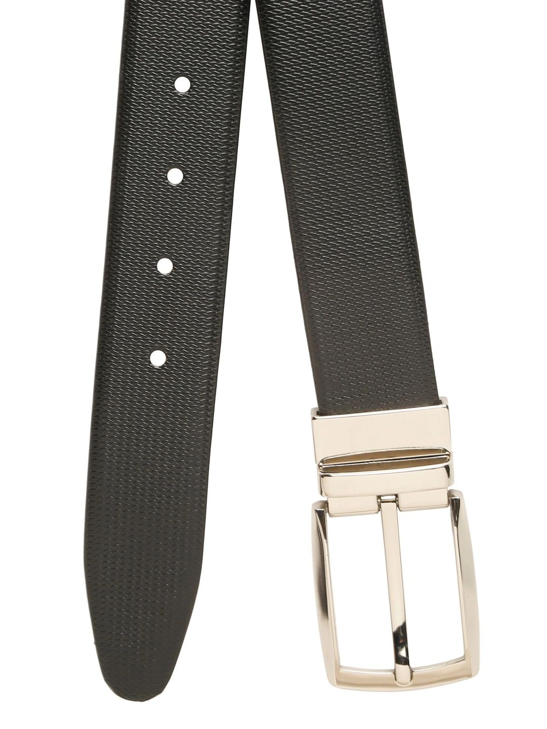 Teakwood Leathers Men Textured Leather Reversible Formal Belt