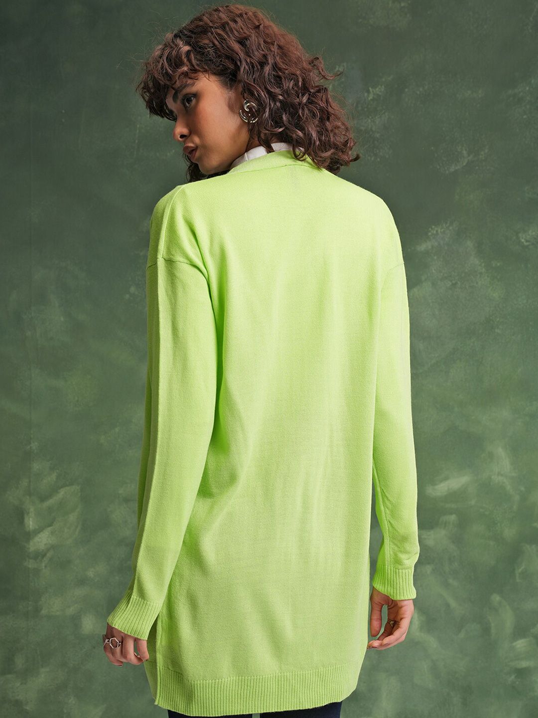 Tokyo Talkies Acrylic Longline Cardigan