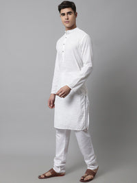 Jompers Ethnic Motifs Embroidered Regular Chikankari Pure Cotton Kurta with Churidar