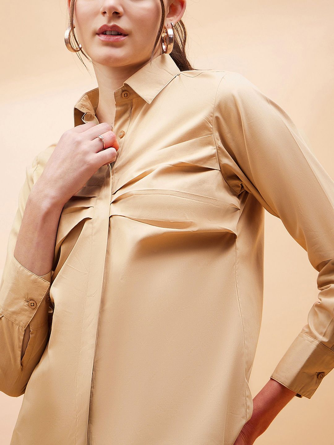 SASSAFRAS BASICS Comfort Spread Collar Long Sleeves Cotton Casual Shirt