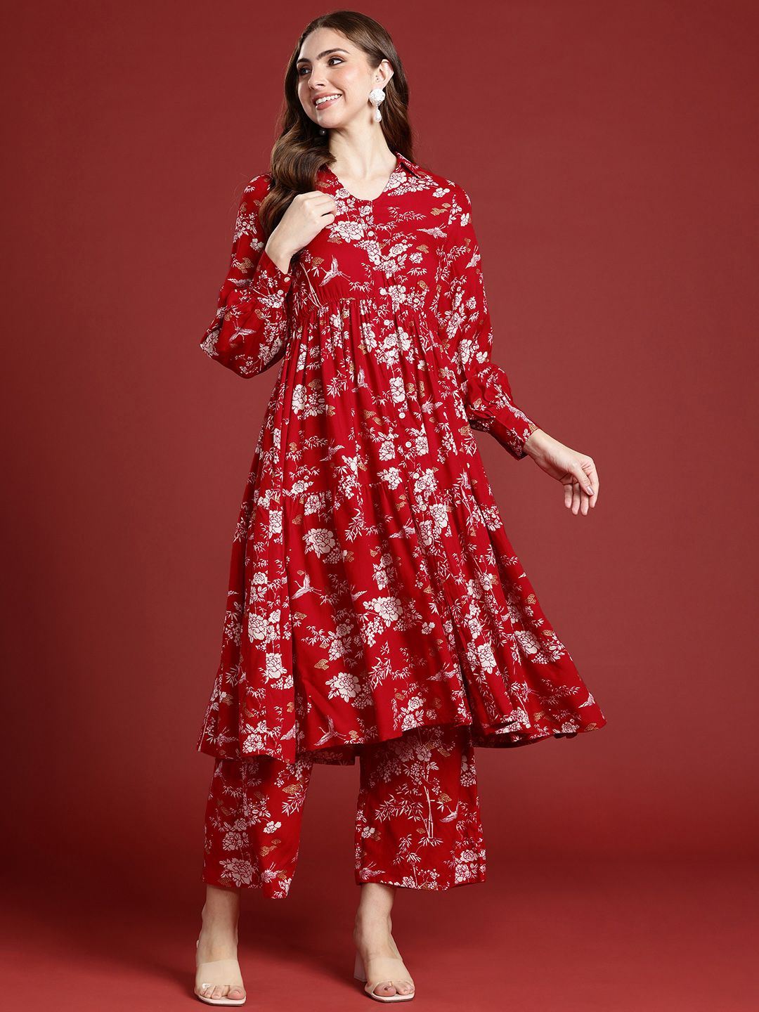 Anouk Ethnic Motifs Printed Regular Kurta with Palazzos