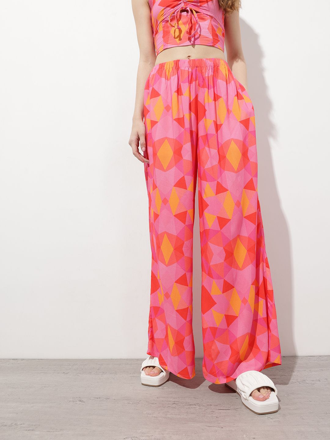 DressBerry Women Pixel Perfect Printed Trouser