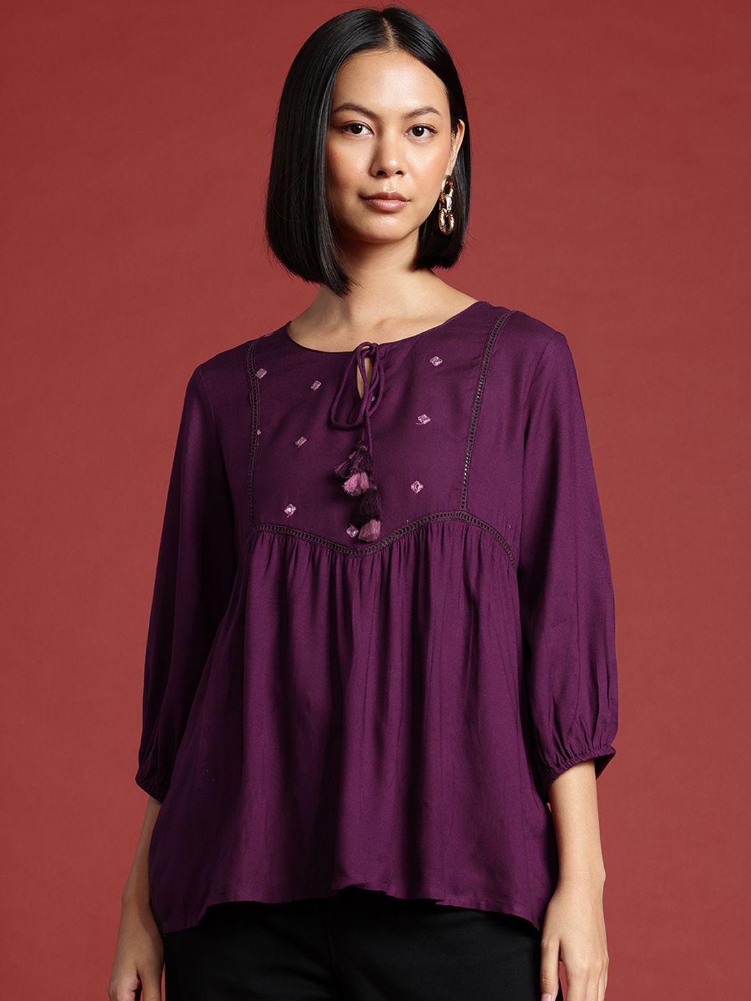 all about you Mirror Work Empire Short Kurti