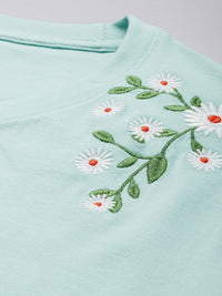 DILLINGER Women Boxy Regular Embroidery Crew Neck Tshirt