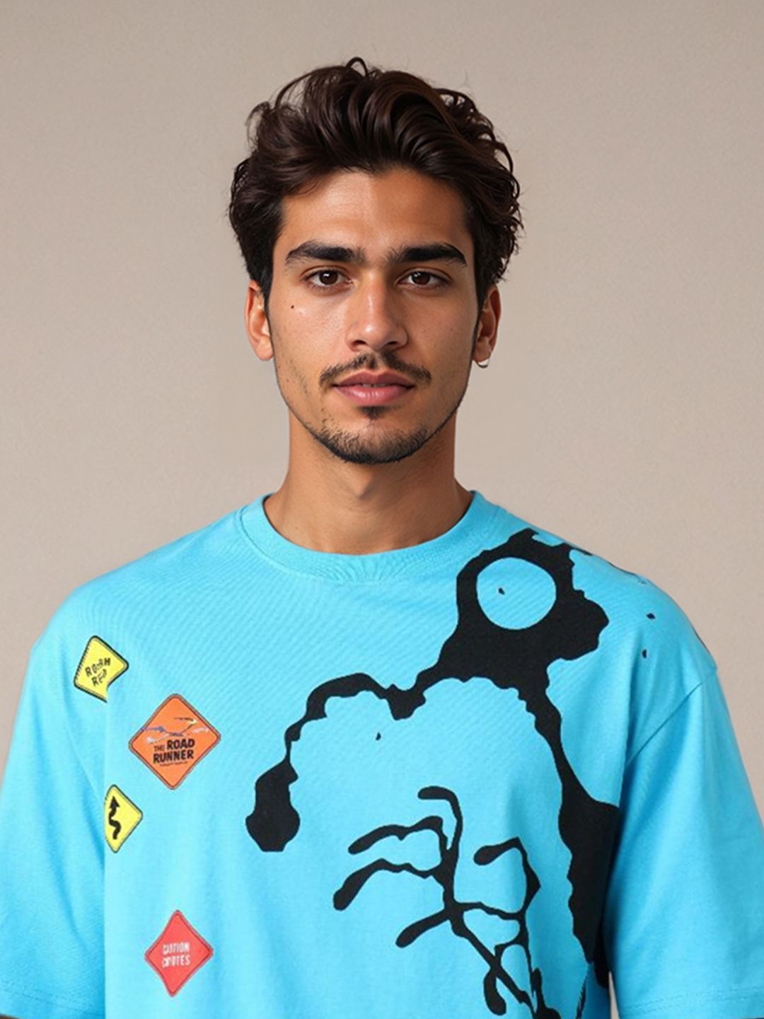 The Indian Garage Co Men Looney Tunes Graphic Printed Round Neck Cotton T-shirt