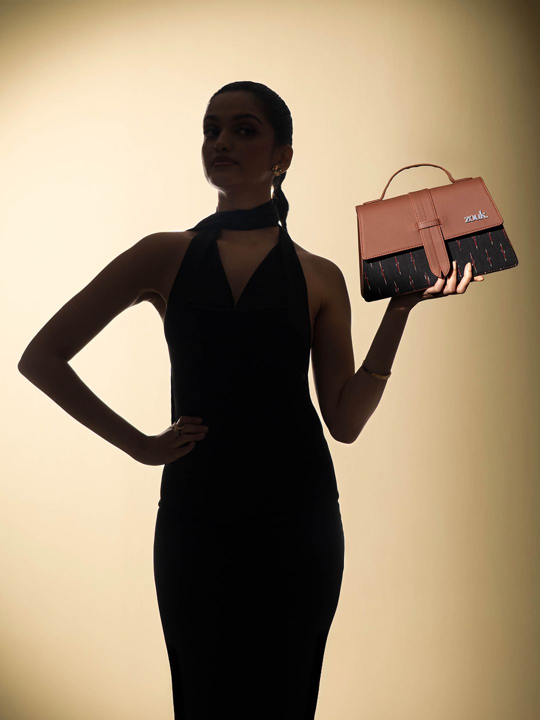 ZOUK Kriti Sanon - Ikat GreRed Iconic Evening Structured Satchel