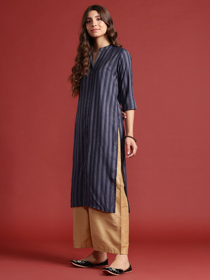 Anouk Women Self Striped Kurta
