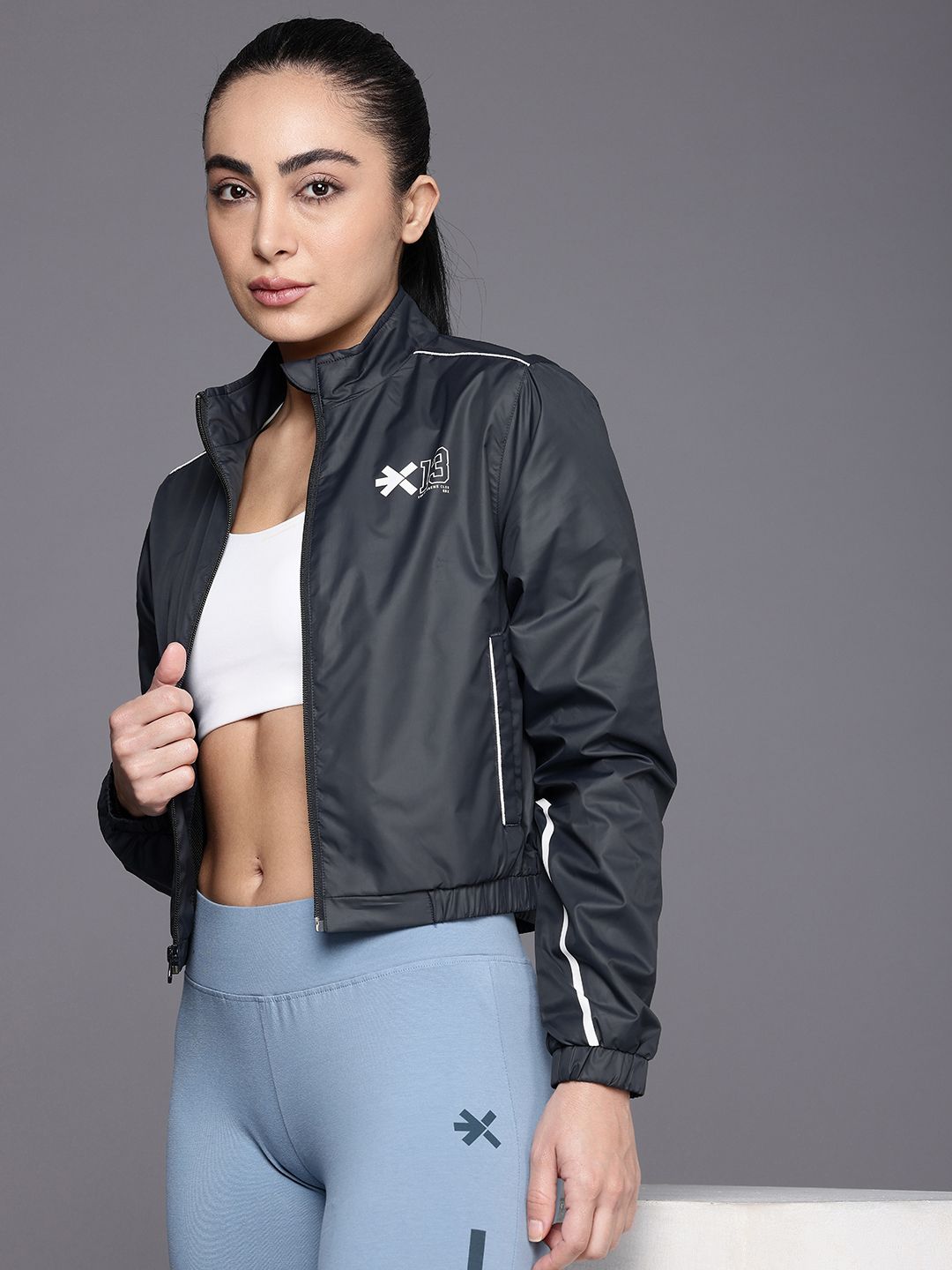 HRX by Hrithik Roshan Rapid Dry Antimicrobial Crop Bomber Jacket