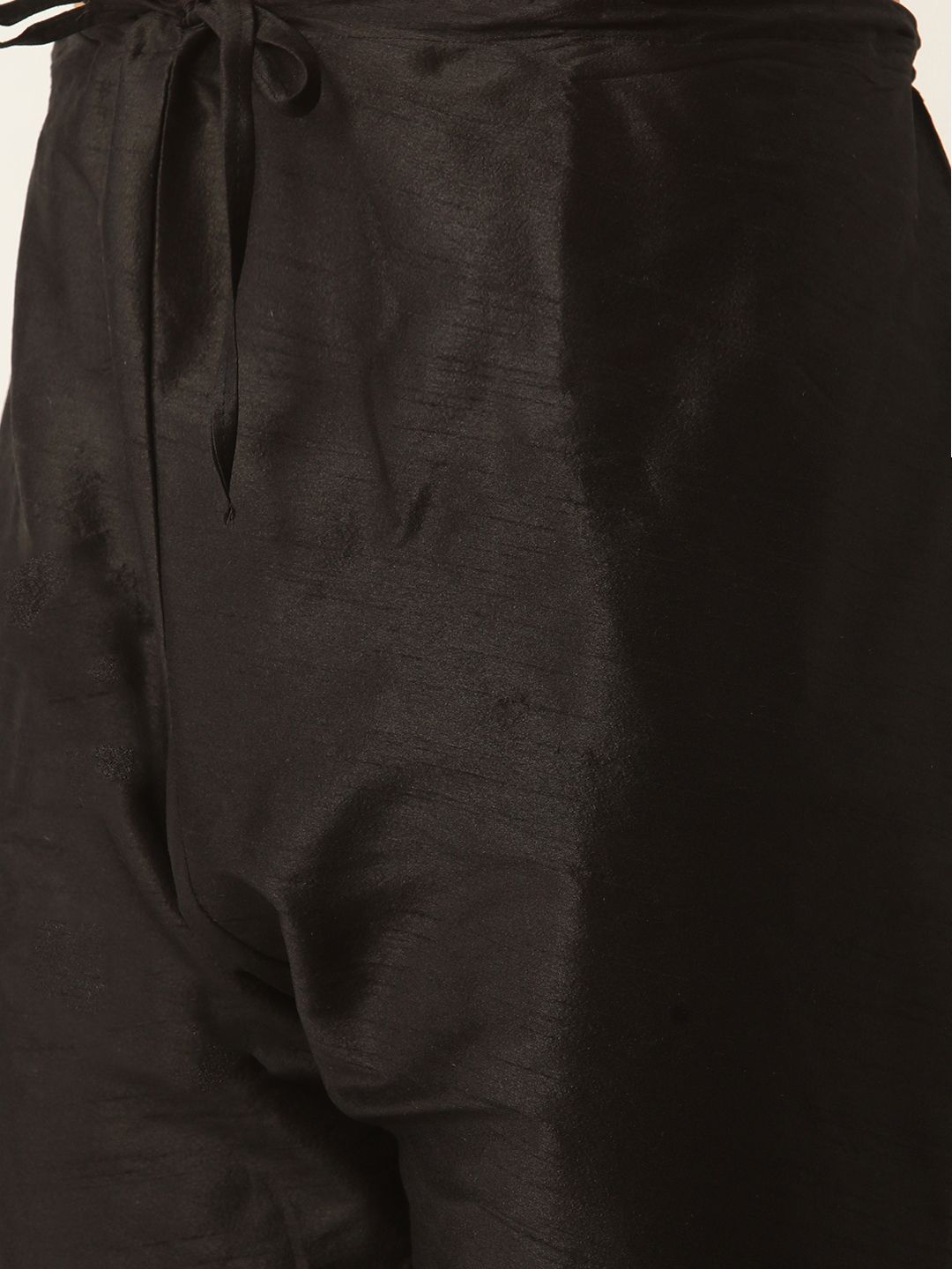 SOJANYA Men Black & Olive Green Solid Kurta with Churidar & Embroidered Nehru Jacket