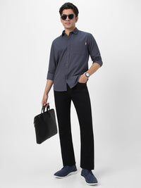 Urbano Fashion Men Spread Collar Solid Cotton Casual Shirt