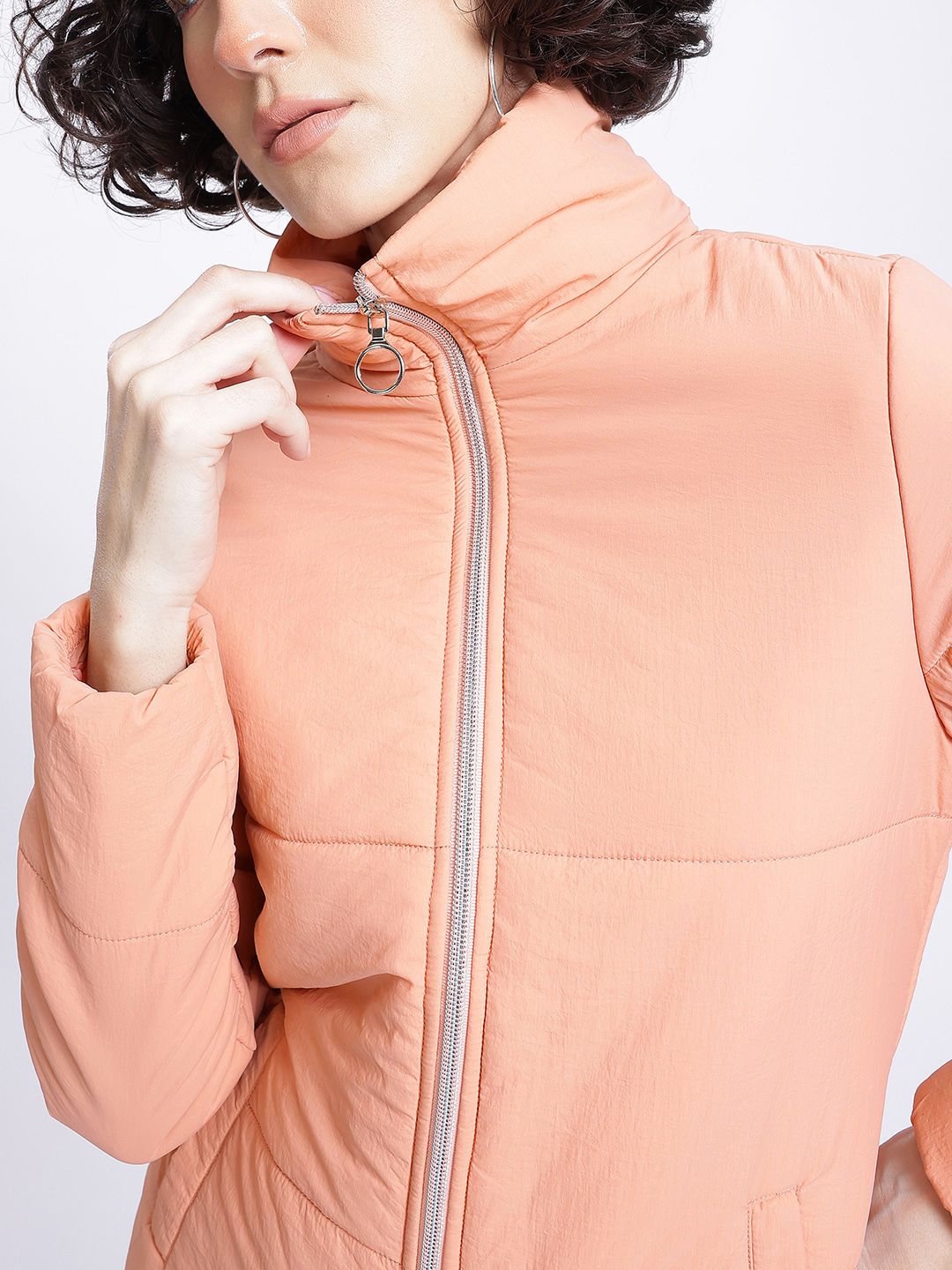 DressBerry Effortless Layering Mock Collar Padded Jacket
