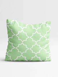 STITCHNEST Green & White Set of 5 Geometric Square Cushion Covers