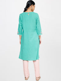 Global Desi Women Cotton Floral Embroidered Kurta