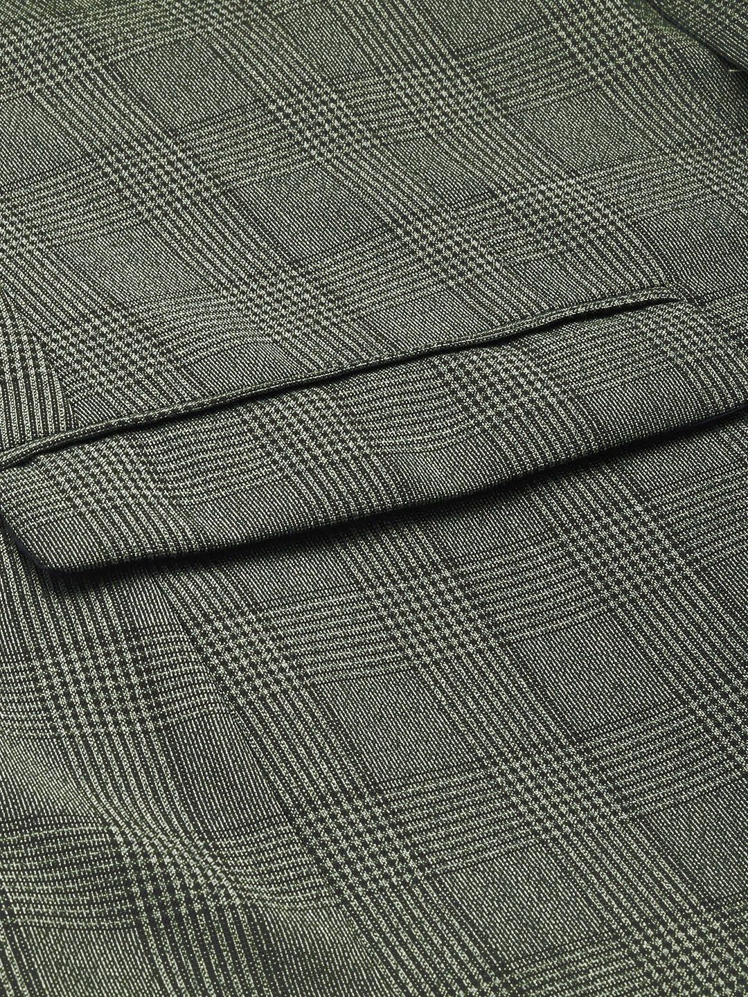 Park Avenue Slim Fit Checked Single-Breasted Formal Blazer