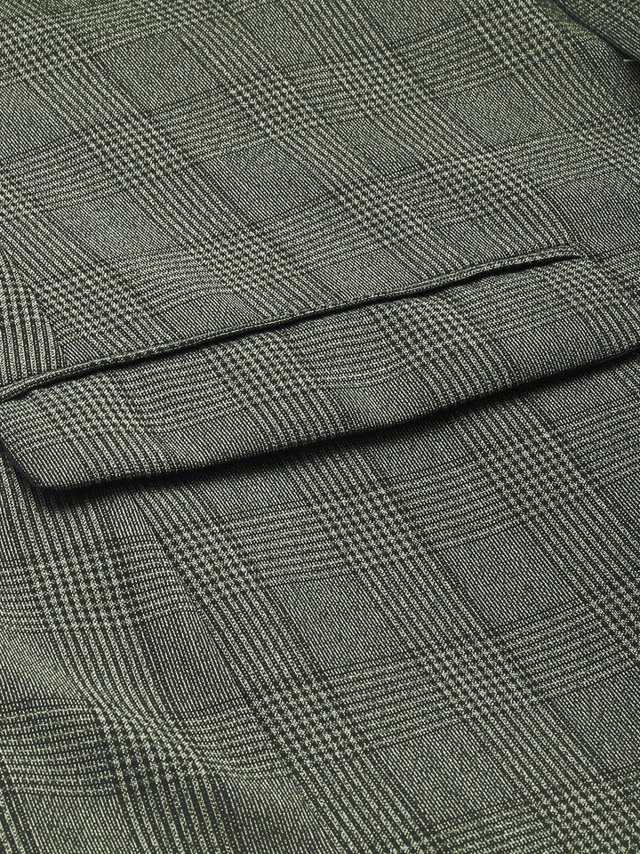 Park Avenue Slim Fit Checked Single-Breasted Formal Blazer