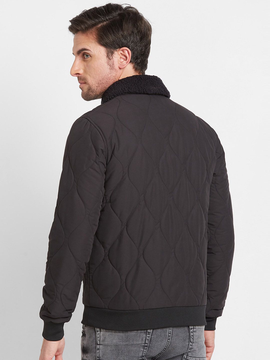 Being Human Spread Collar Quilted Jacket