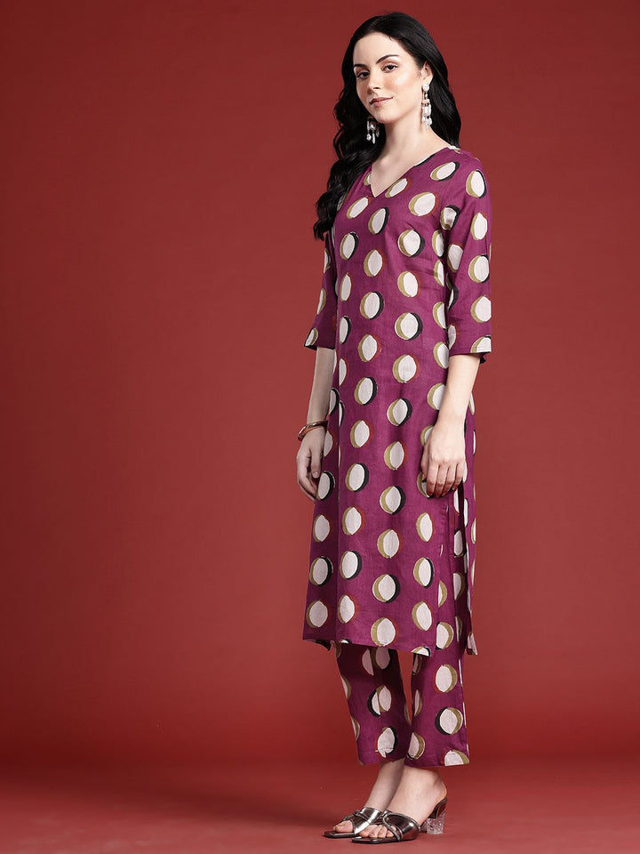Anouk Geometric Printed Kurta with Trousers & With Dupatta