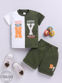 Moms Love Infant Boys New York Printed Pure Cotton Clothing Set