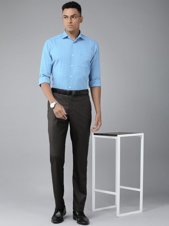 Park Avenue Tartan Checked Slim Fit Pure Cotton Formal Shirt