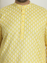 SOJANYA PLUS Motif Etnik Bercetak Kolar Jalur Kurta Lurus