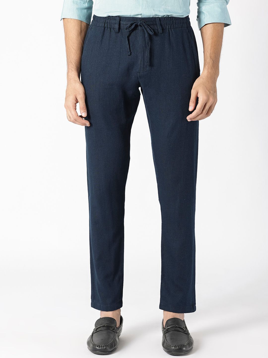 RARE RABBIT Men Slim Fit Cotton Trousers