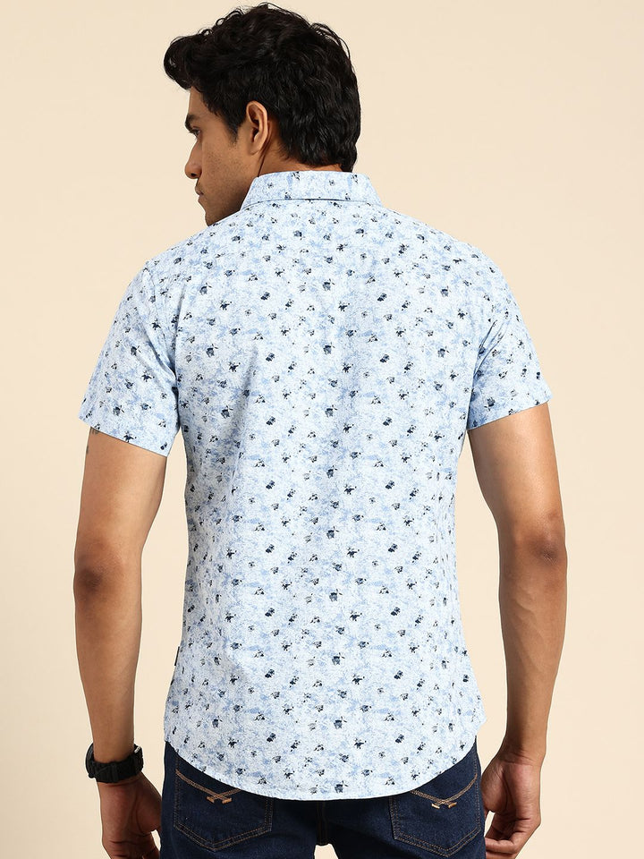 Being Human Slim Fit Abstract Printed Pure Cotton Casual Shirt