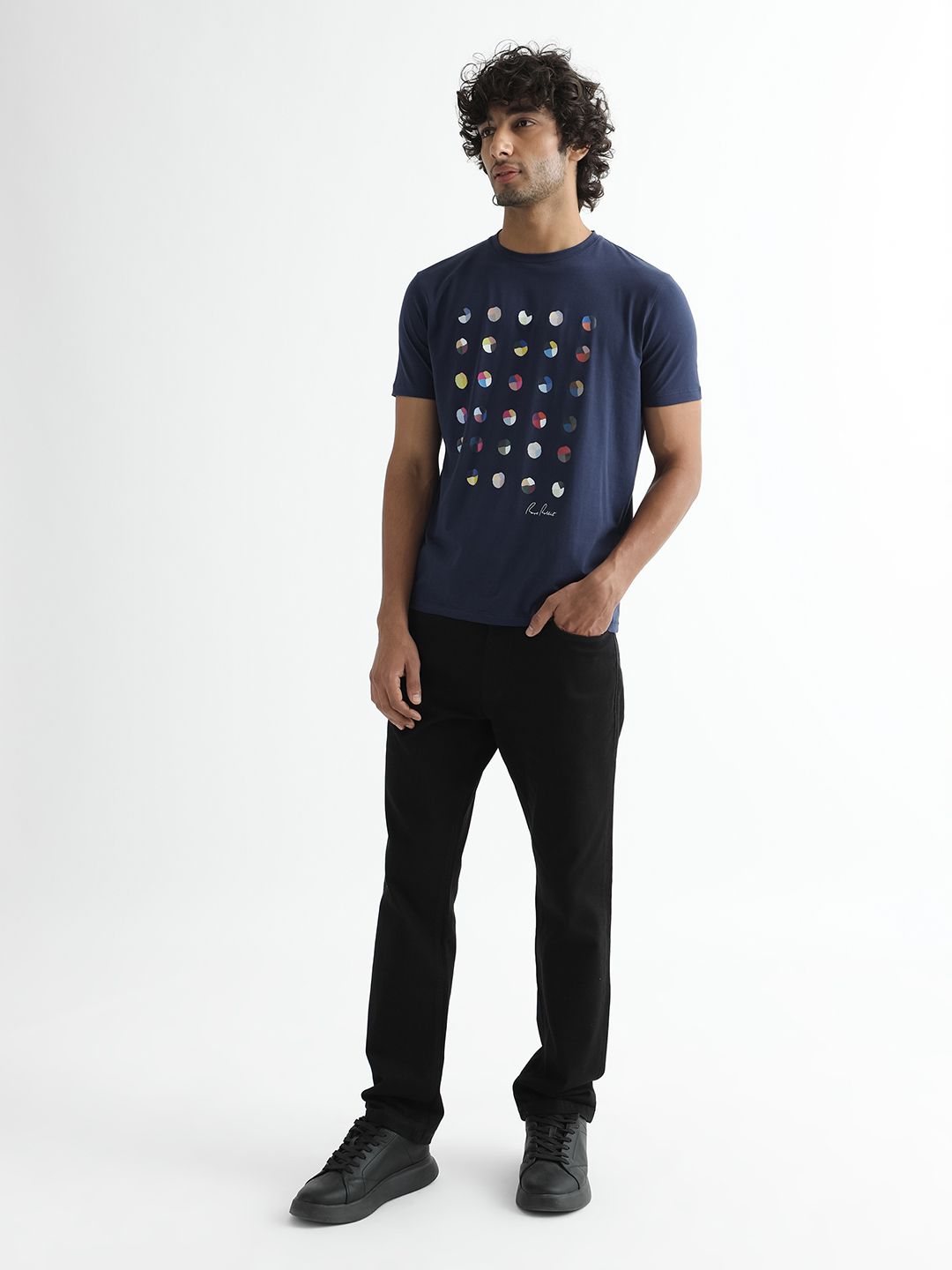 RARE RABBIT Men Flipp Printed Slim Fit T-Shirt