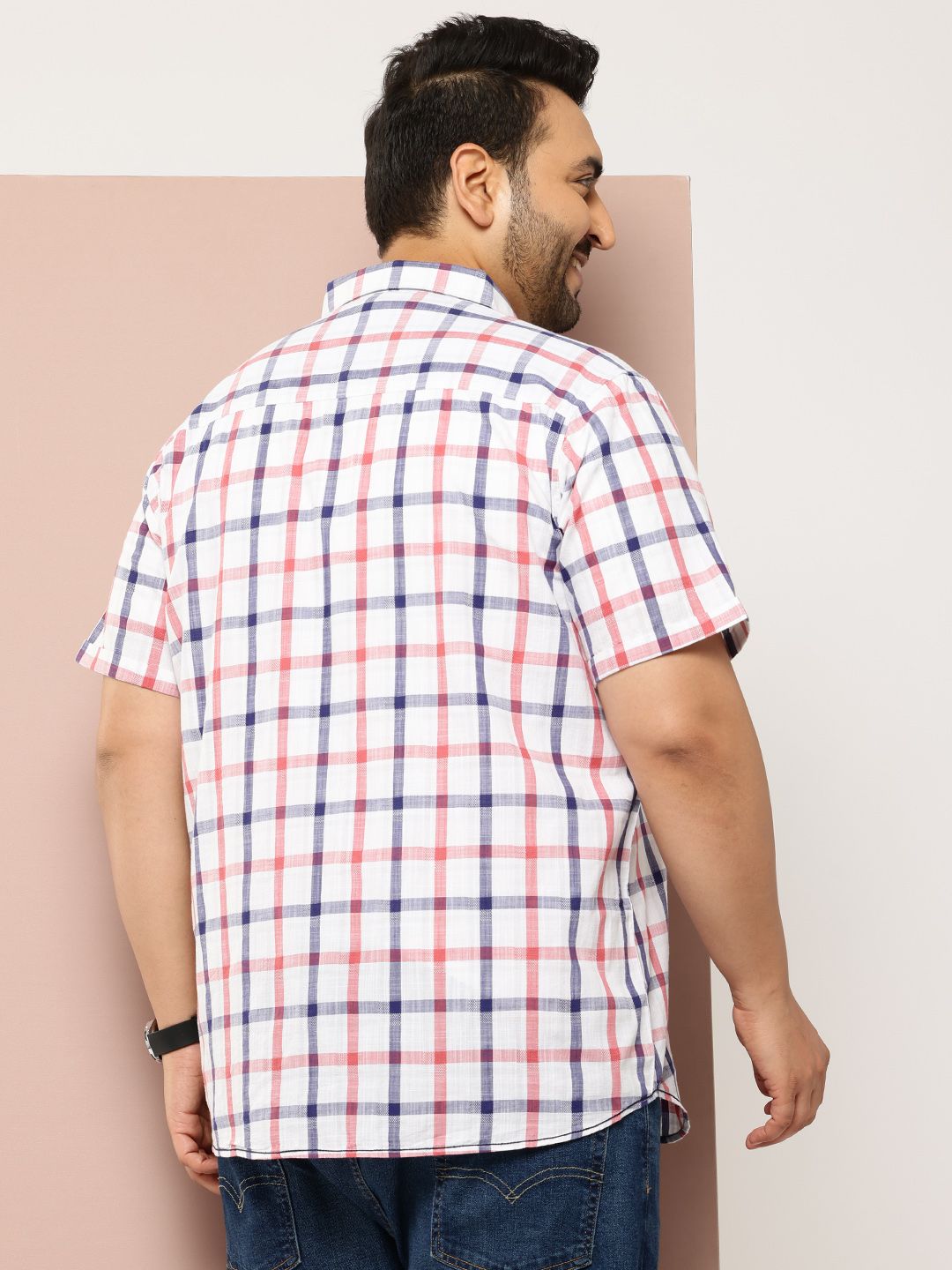 Thomas Scott Men Plus Size Premium Checked Casual Shirt