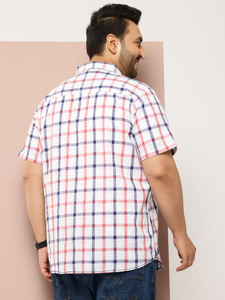 Thomas Scott Men Plus Size Premium Checked Casual Shirt