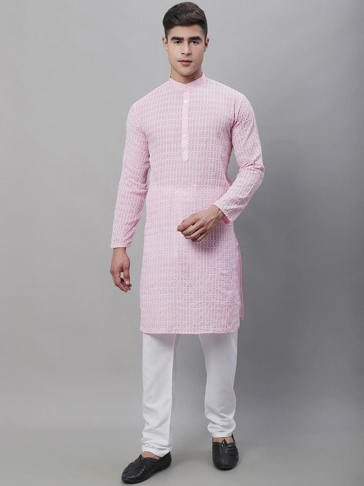 SOJANYA Motif Etnik Sulam Benang Berfungsi Kurta Kapas Tulen Dengan Churidar