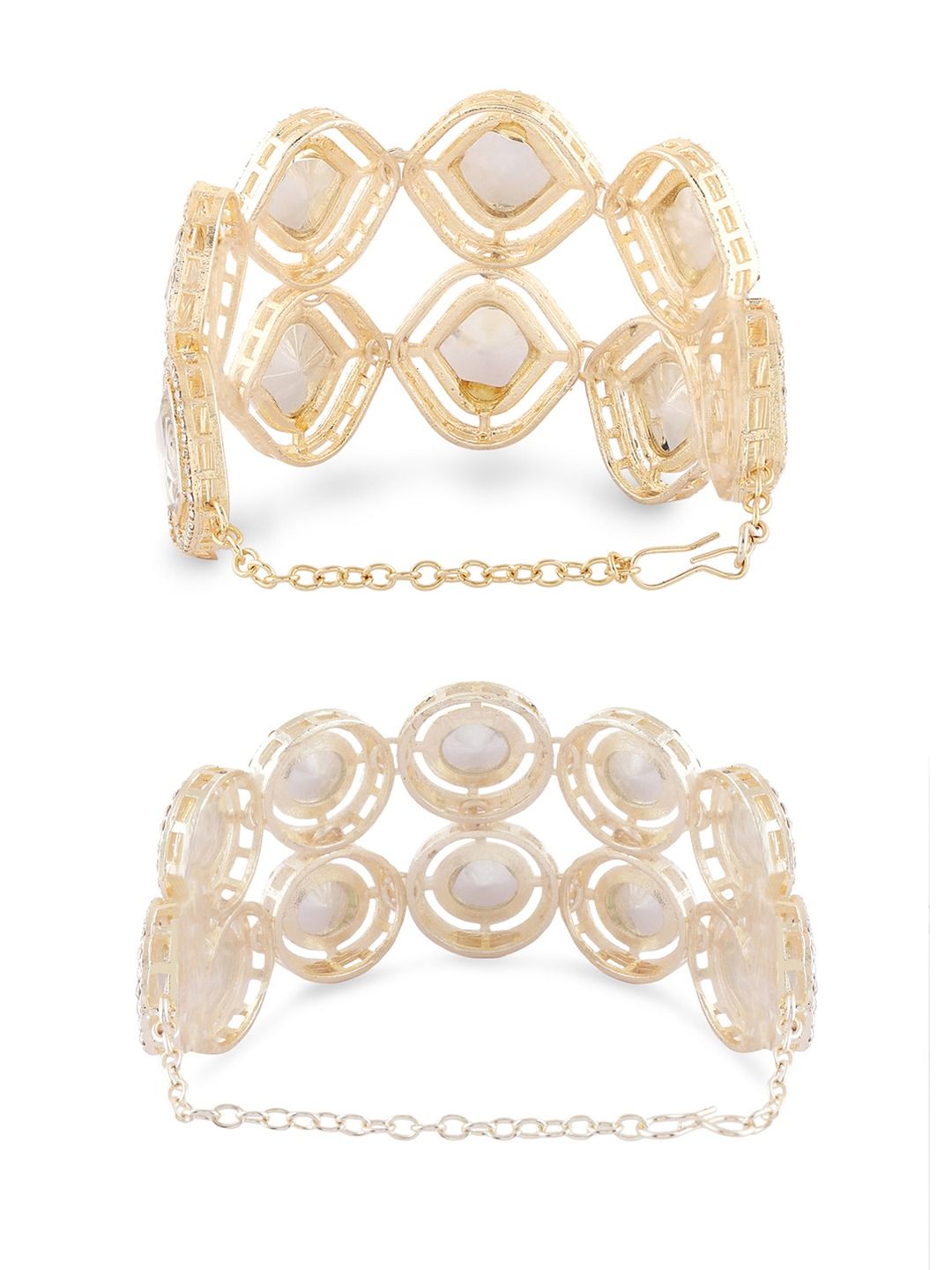 Set Mutiara Zaveri 2 Gelang Lilit Berlian Austria Bersalut Emas