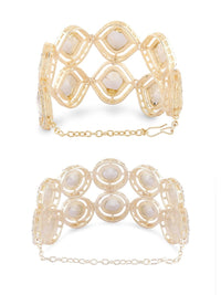 Set Mutiara Zaveri 2 Gelang Lilit Berlian Austria Bersalut Emas