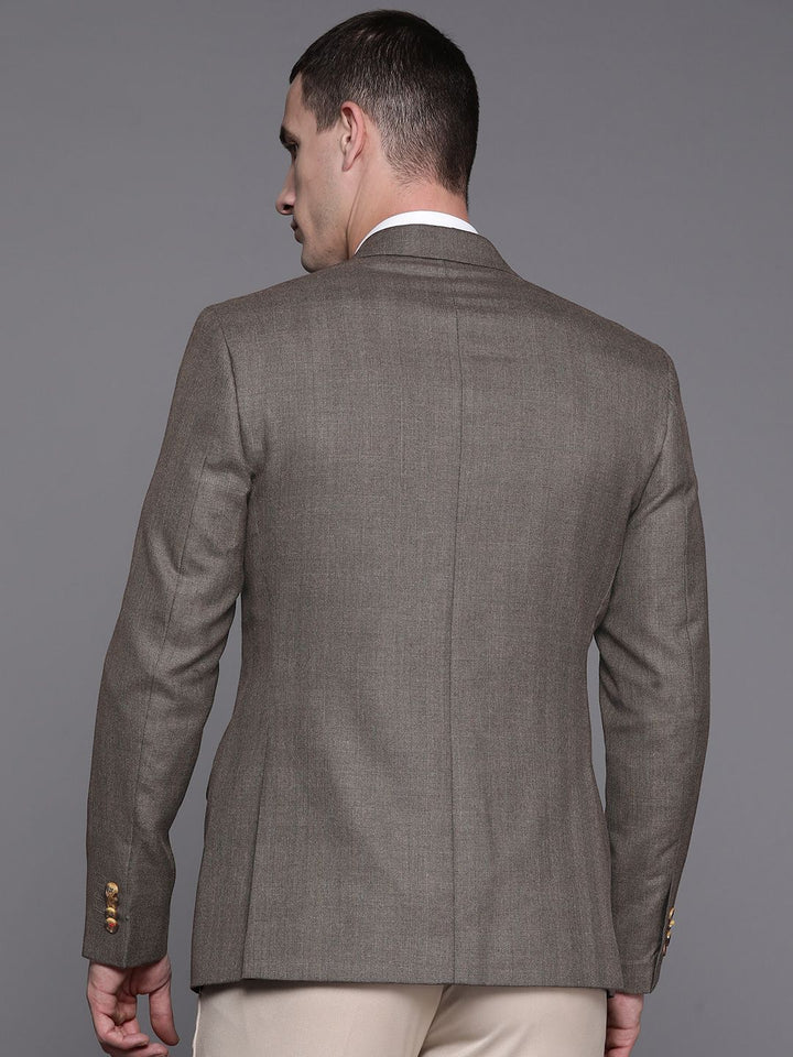 Raymond Self-Checked Slim Fit Single-Breasted Formal Blazer
