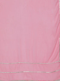 Libas Floral Embroidered Regular Mirror Work Kurta With Trousers & Dupatta