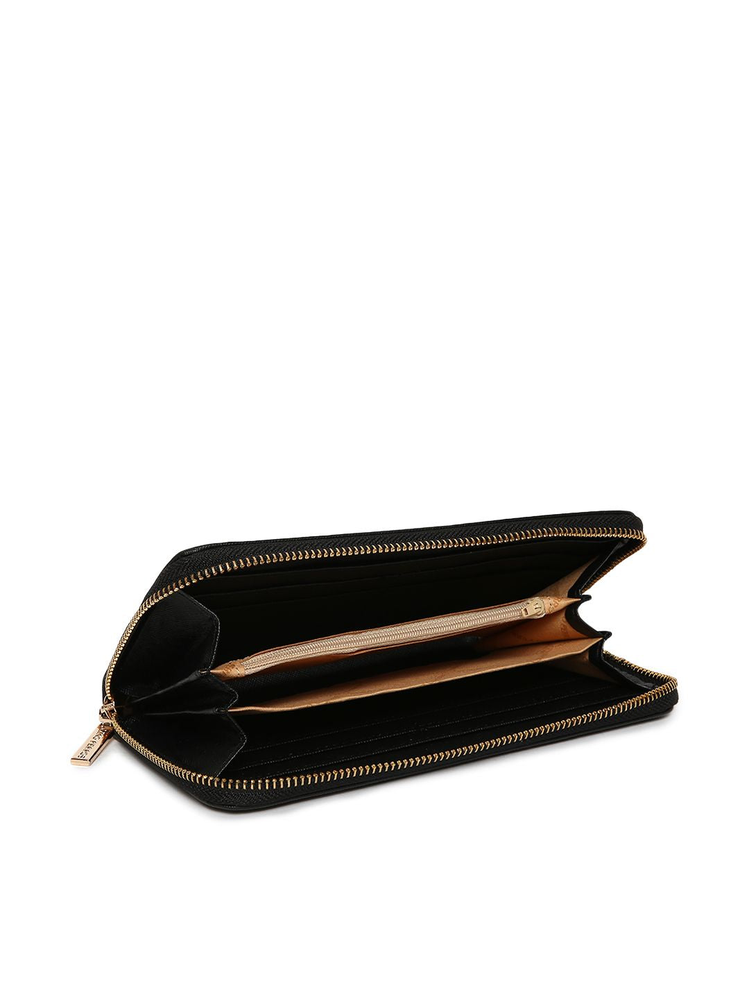 Lino Perros Women Black Solid Zip Around Wallet