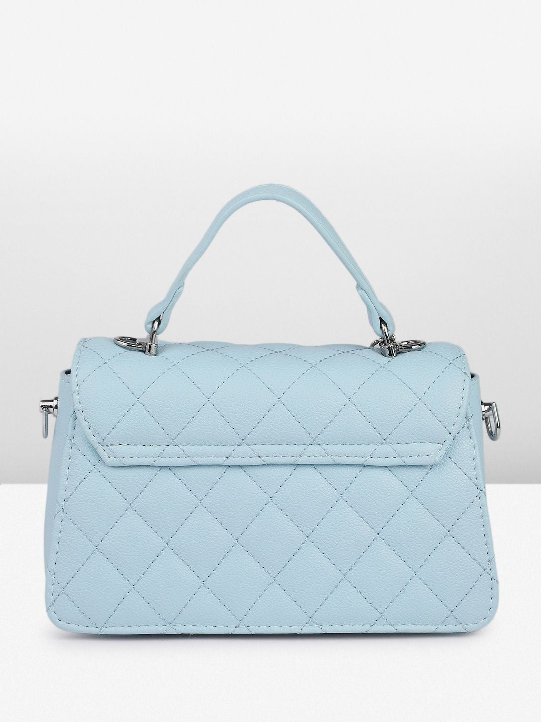 DressBerry Textured Structured Satchel Bag with Quilted