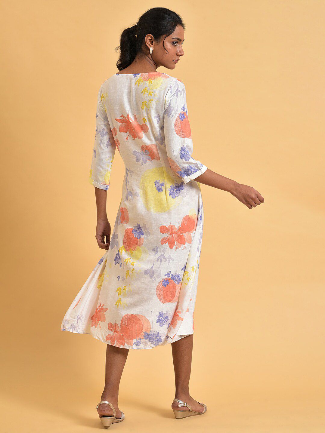 W Women Floral Printed Wrap Midi Dress