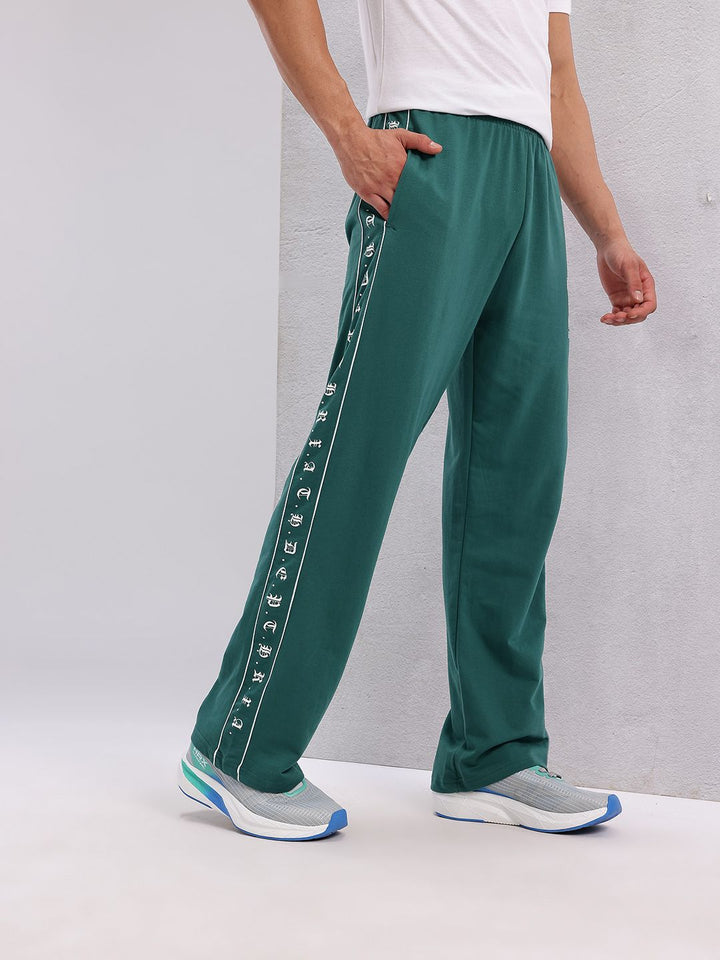 HRX by Hrithik Roshan Men Typography Detail Mid-Rise Relaxed Fit Lifestyle Track Pants