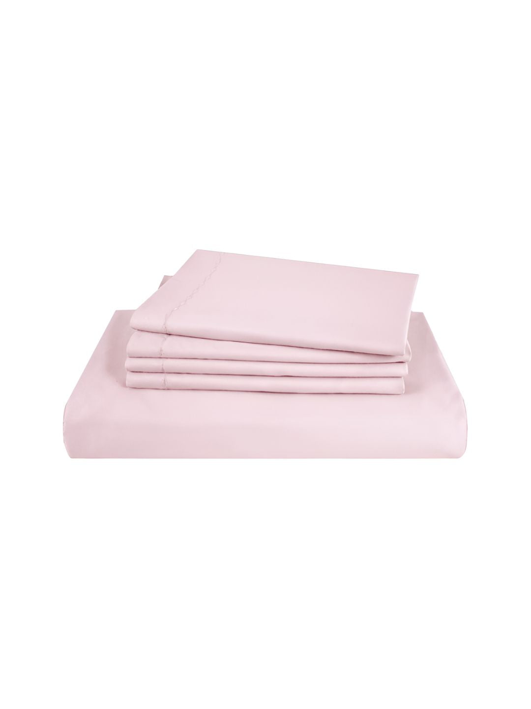 MYTRIDENT Pink 600 TC King Bedsheet with 4 Pillow Covers